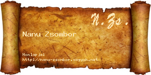 Nanu Zsombor névjegykártya